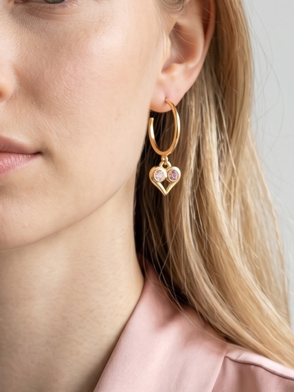 Oscar de la Renta 14K-Gold-Plated & Glass Crystal Heart Drop Earrings